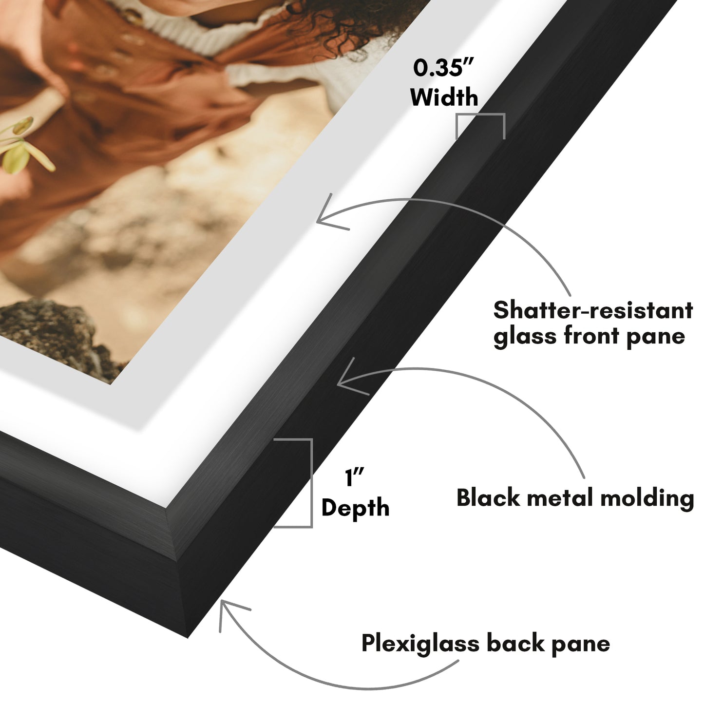 Aluminum Floating Frame | Metal Molding | Shatter-Resistant | Modern - Premium Quality