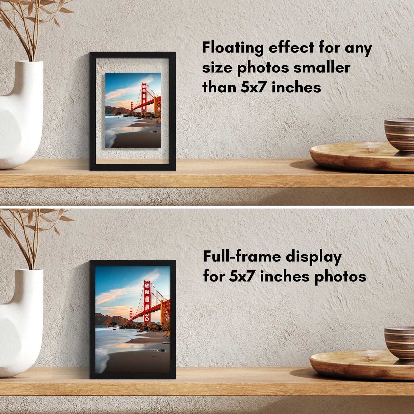 Aluminum Floating Frame | Metal Molding | Shatter-Resistant | Modern - Premium Quality