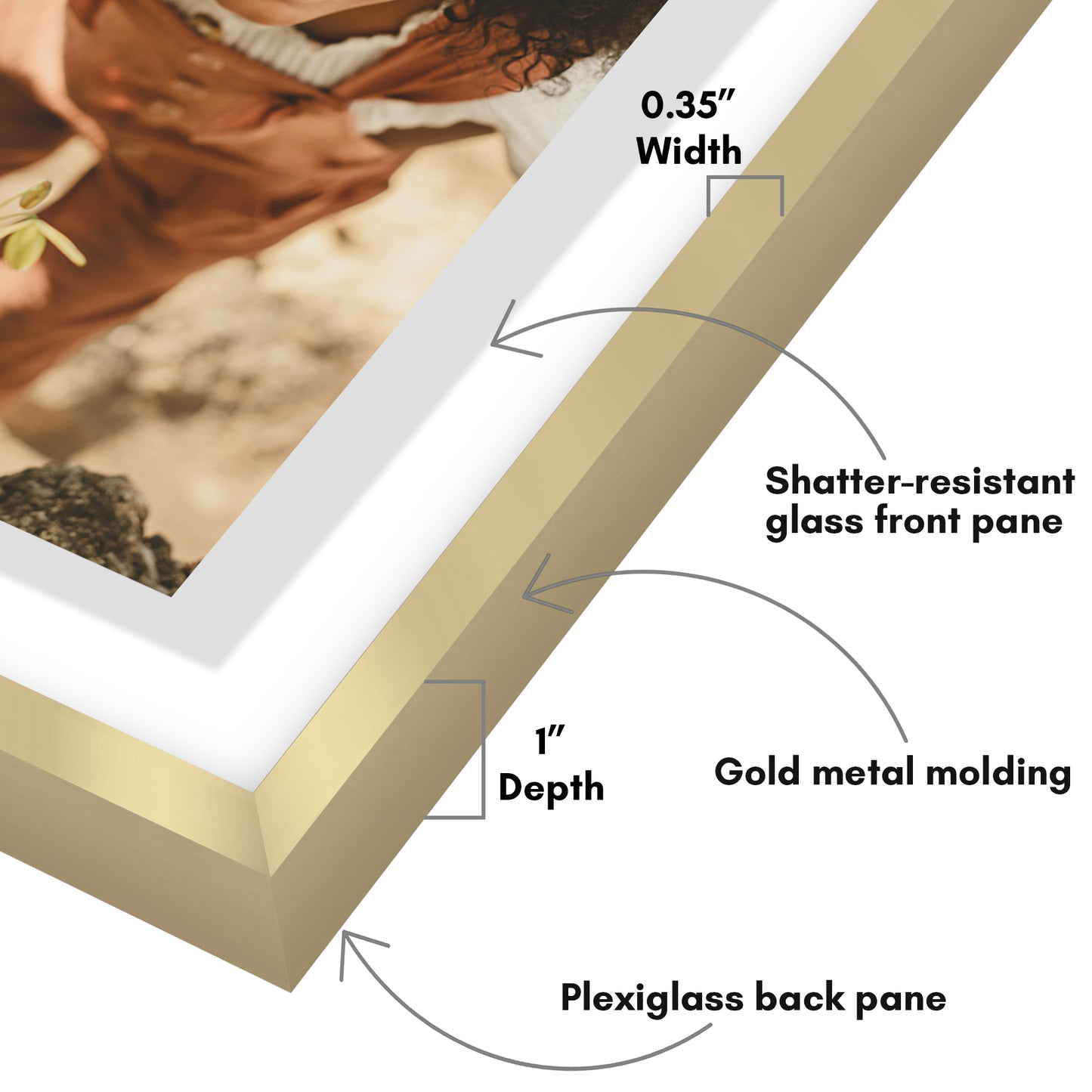 Aluminum Floating Frame | Metal Molding | Shatter-Resistant | Modern - Premium Quality