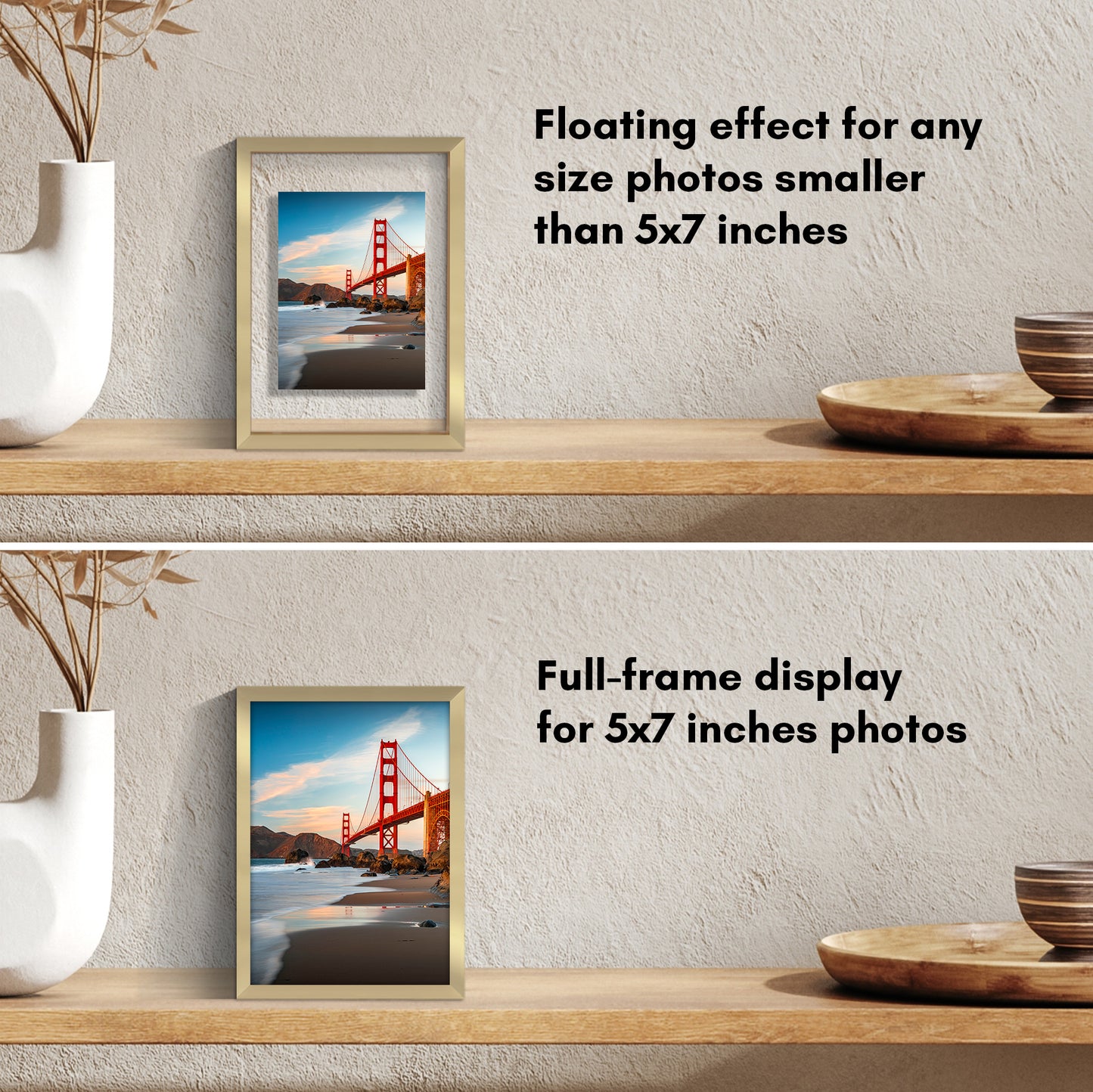 Aluminum Floating Frame | Metal Molding | Shatter-Resistant | Modern - Premium Quality