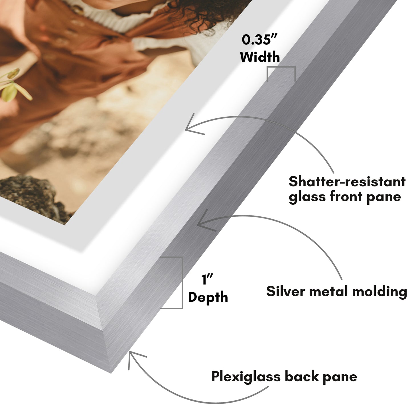 Aluminum Floating Frame | Metal Molding | Shatter-Resistant | Modern - Premium Quality
