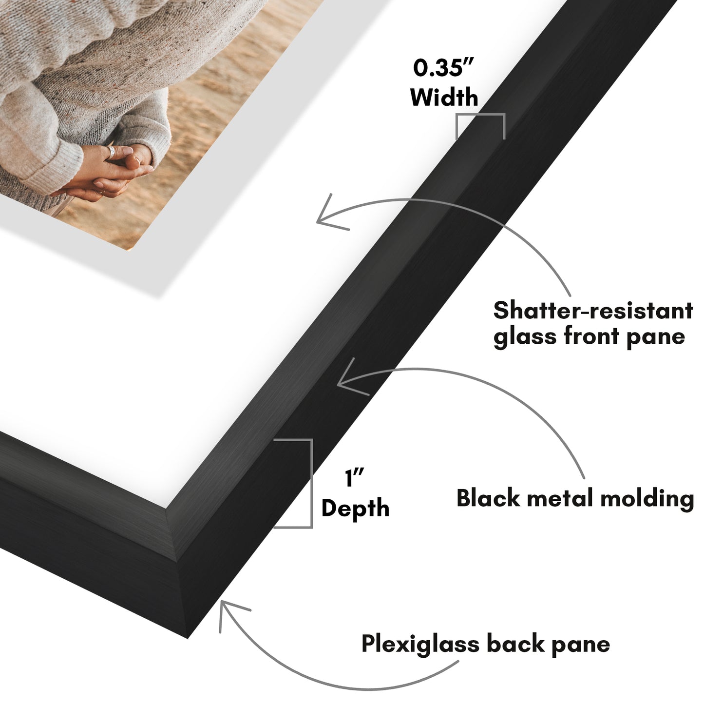 Aluminum Floating Frame | Metal Molding | Shatter-Resistant | Modern - Premium Quality