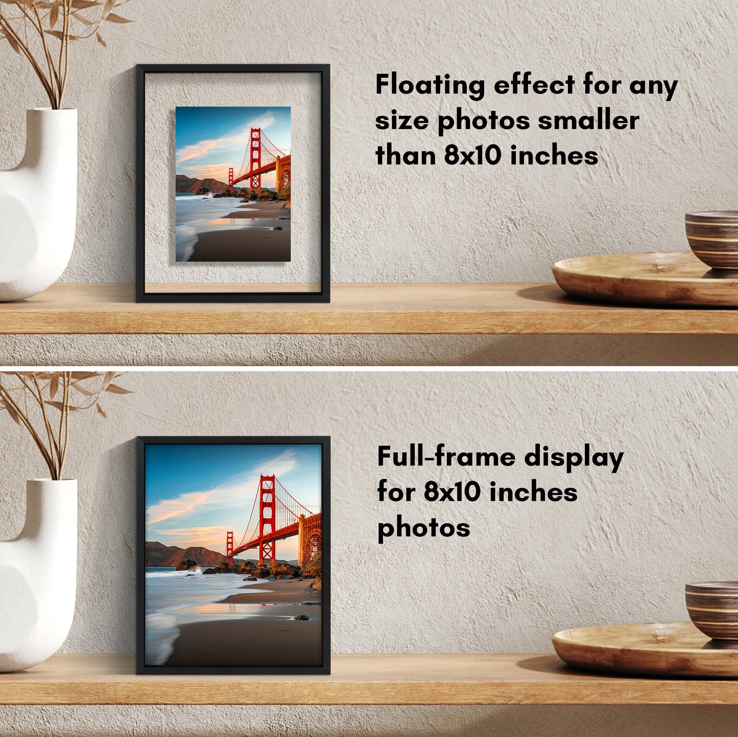 Aluminum Floating Frame | Metal Molding | Shatter-Resistant | Modern - Premium Quality