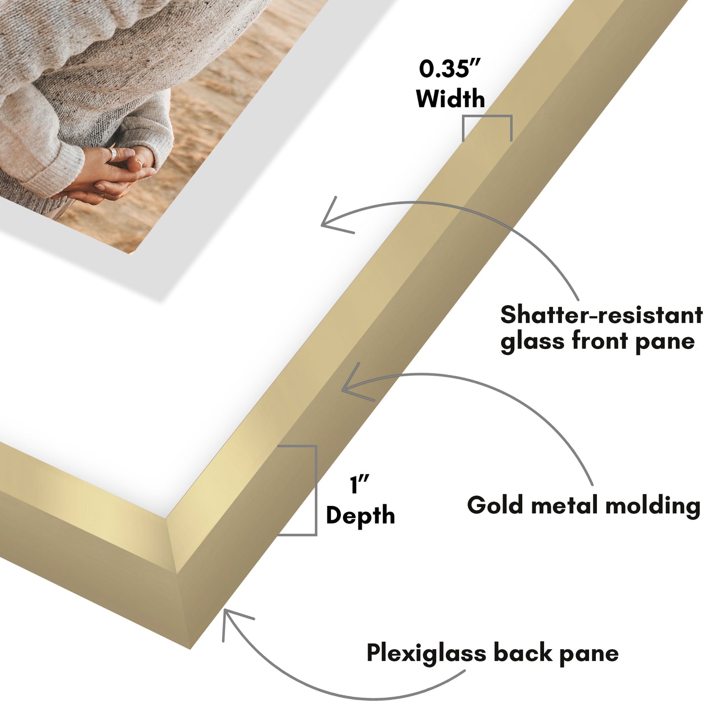 Aluminum Floating Frame | Metal Molding | Shatter-Resistant | Modern - Premium Quality
