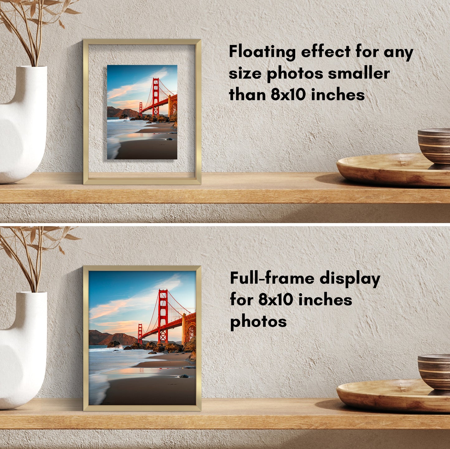 Aluminum Floating Frame | Metal Molding | Shatter-Resistant | Modern - Premium Quality