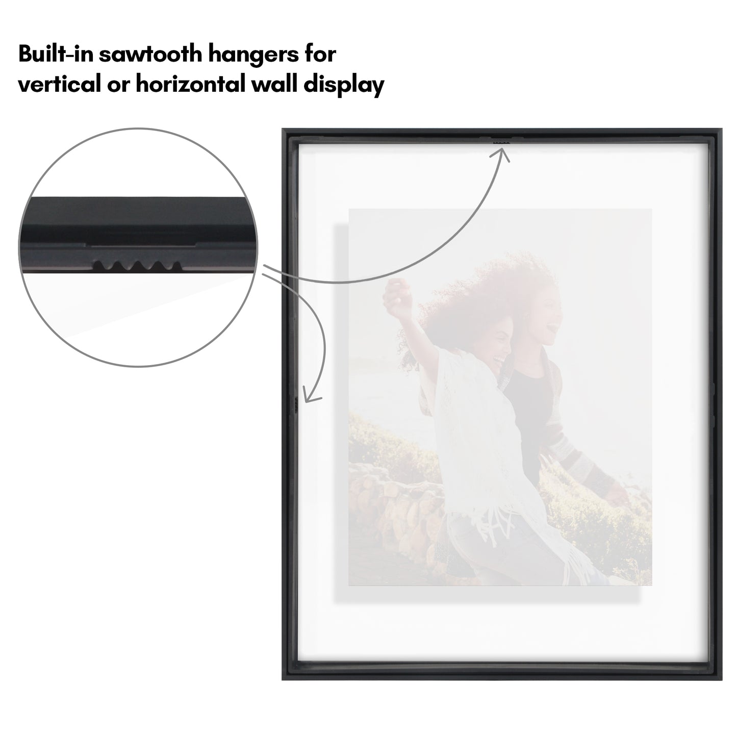 Aluminum Floating Frame | Set of 2 | Shatter-Resistant | Without Mat | Metal Molding - Americanflat