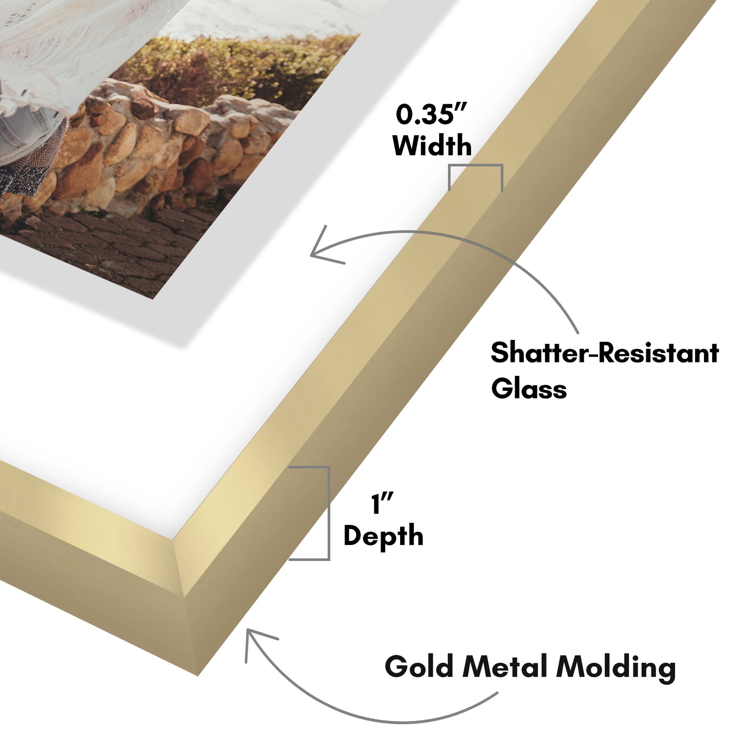 Aluminum Floating Frame | Shatter-Resistant | Without Mat | Metal Molding - Americanflat