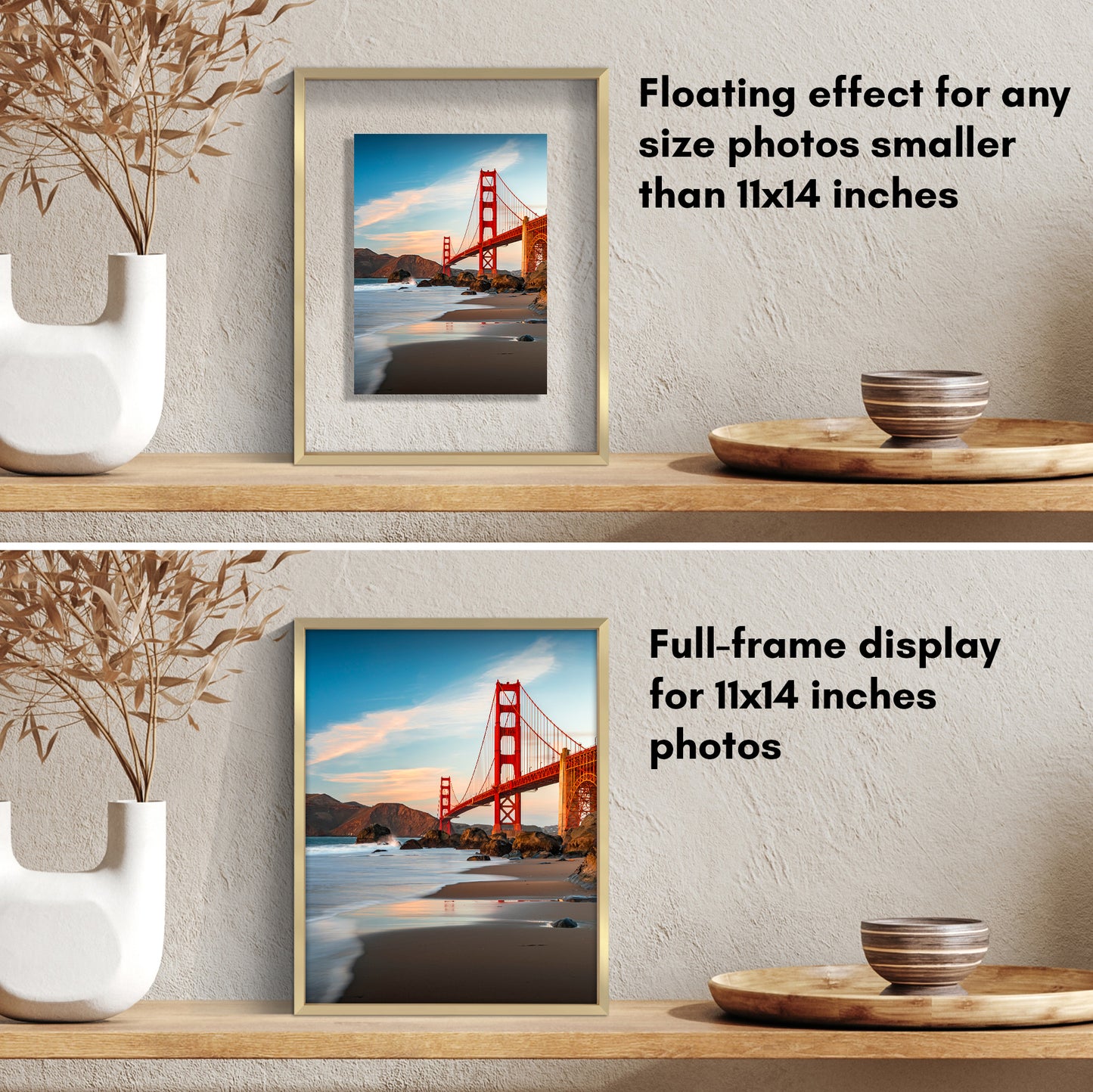 Aluminum Floating Frame | Shatter-Resistant | Without Mat | Metal Molding - Americanflat