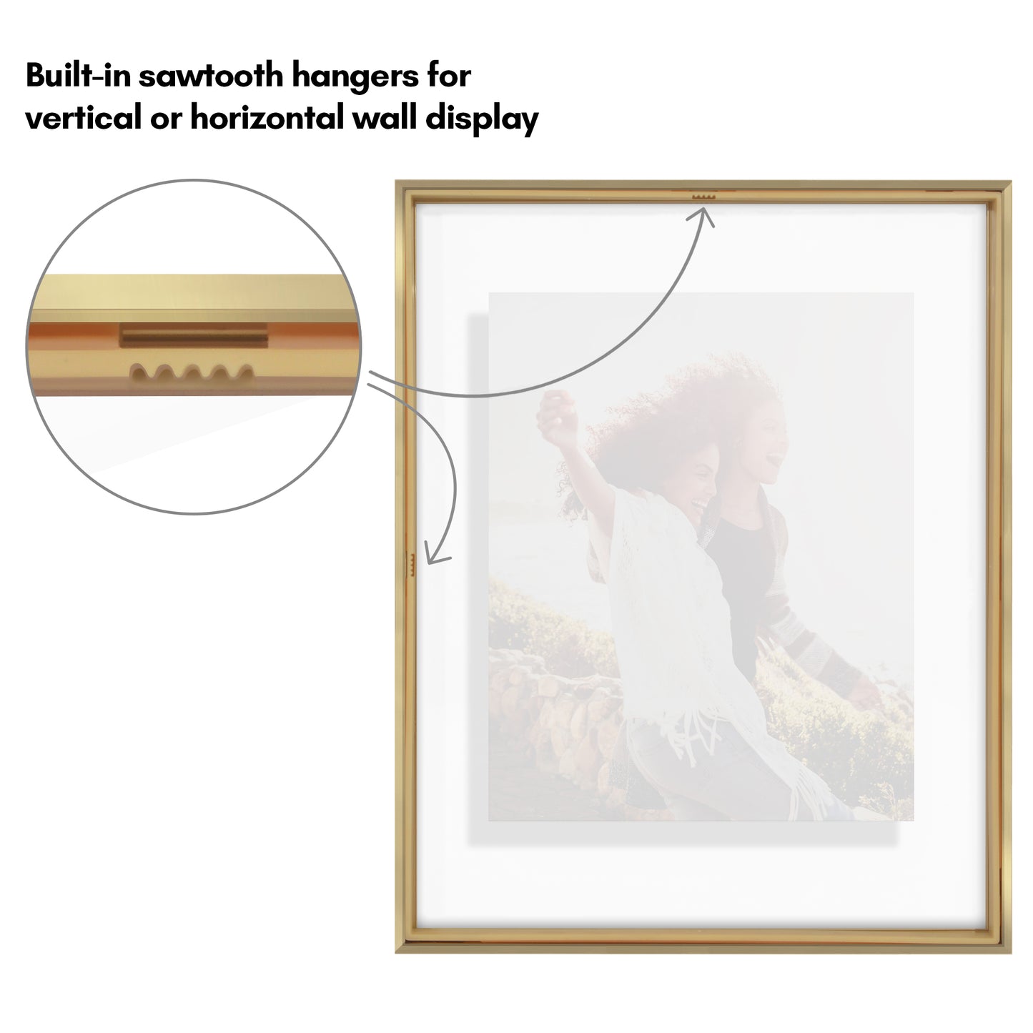 Aluminum Floating Frame | Shatter-Resistant | Without Mat | Metal Molding - Americanflat