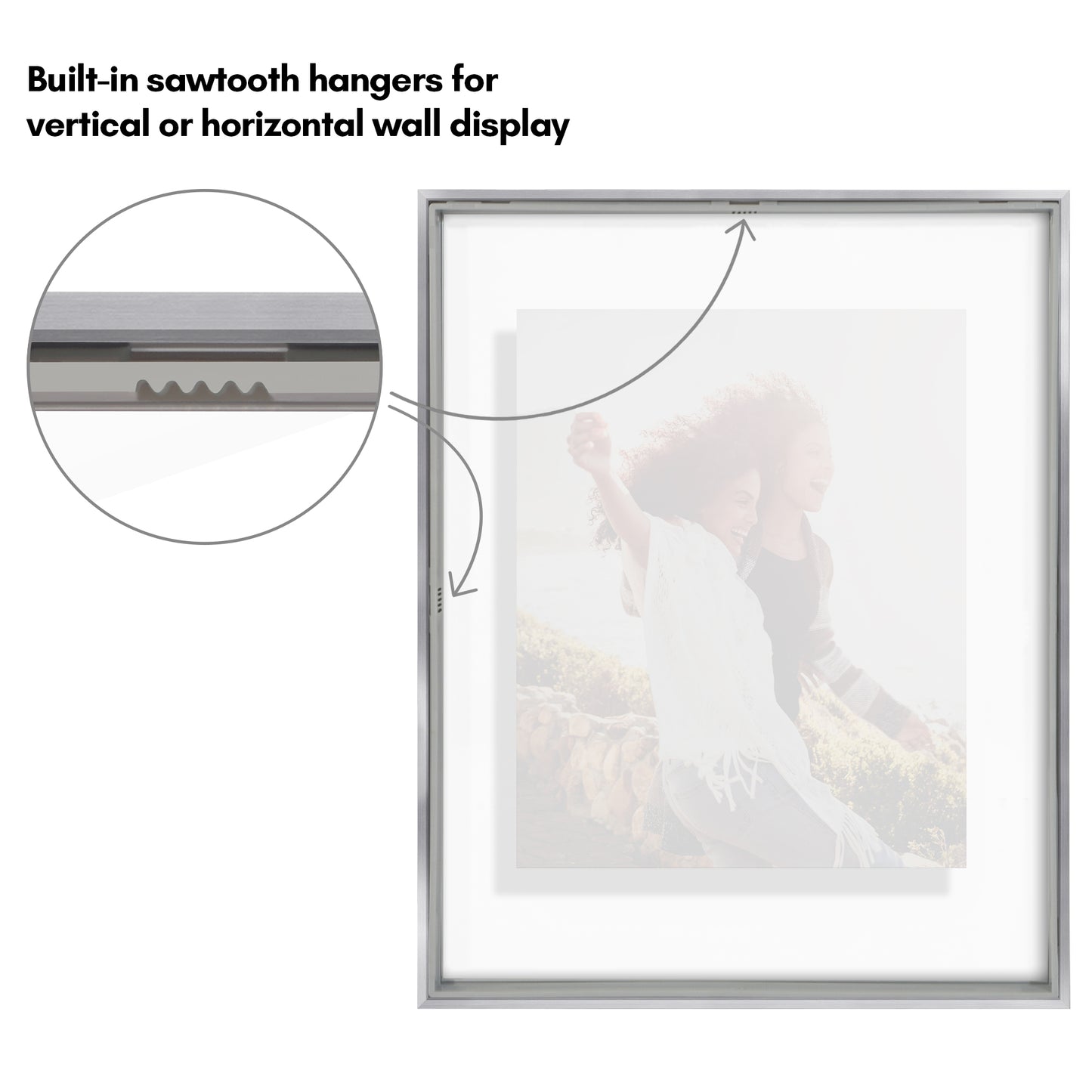 Aluminum Floating Frame | Shatter-Resistant | Without Mat | Metal Molding - Americanflat