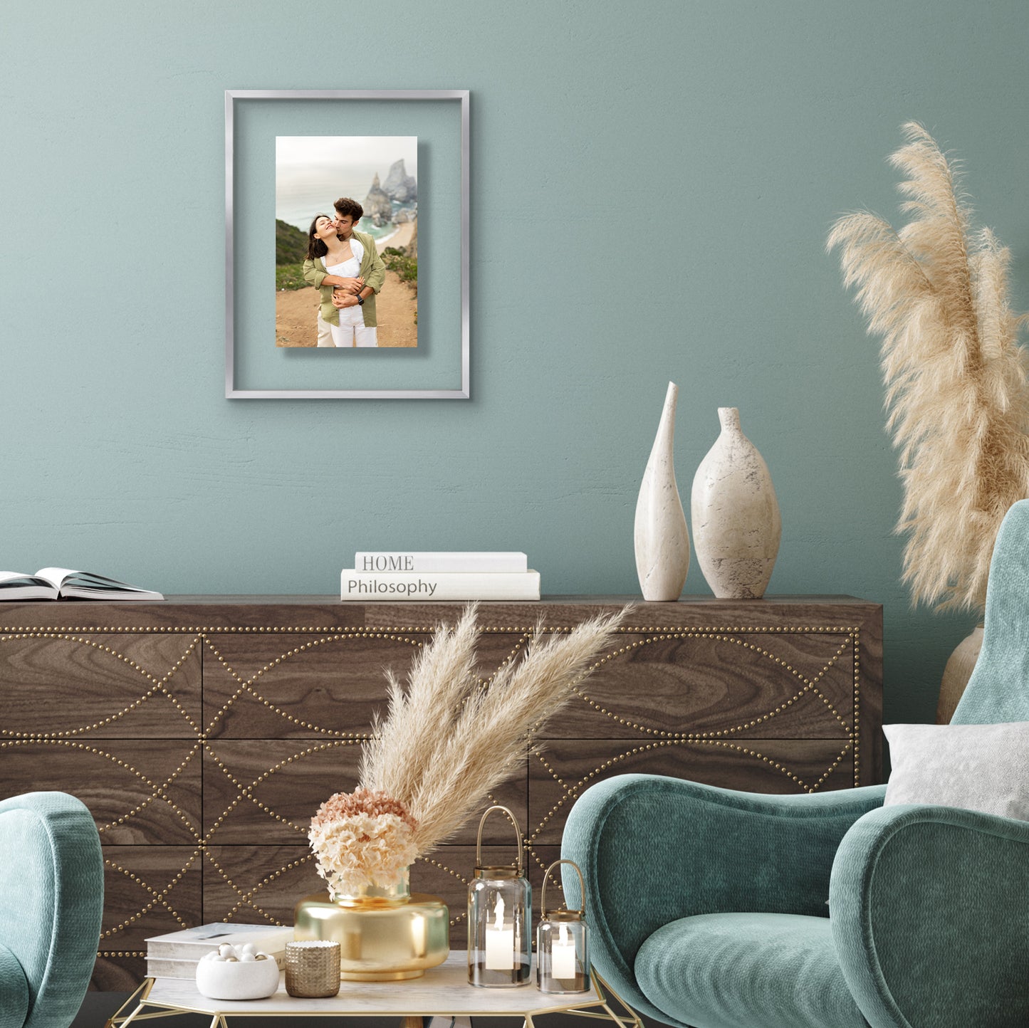 Aluminum Floating Frame | Shatter-Resistant | Without Mat | Metal Molding - Americanflat