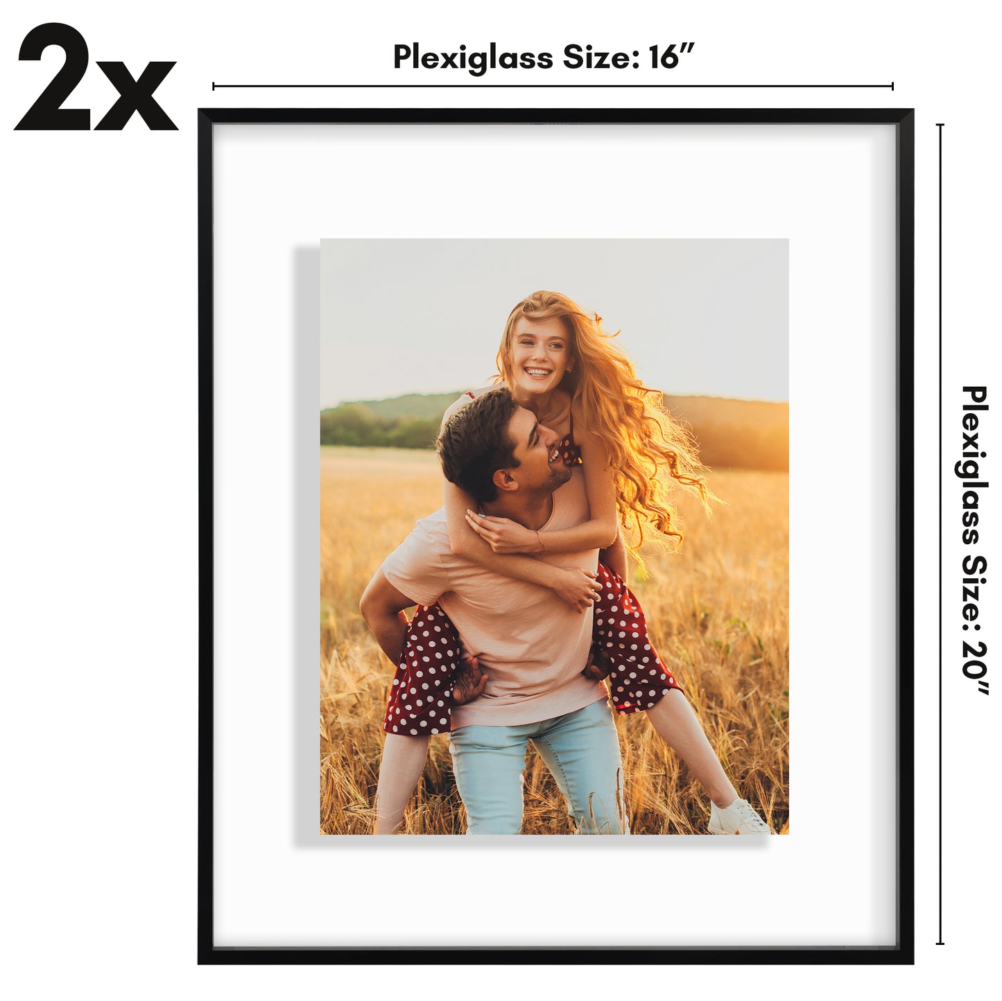 Aluminum Floating Frame | Set of 2 | Shatter-Resistant | Without Mat | Metal Molding - Americanflat