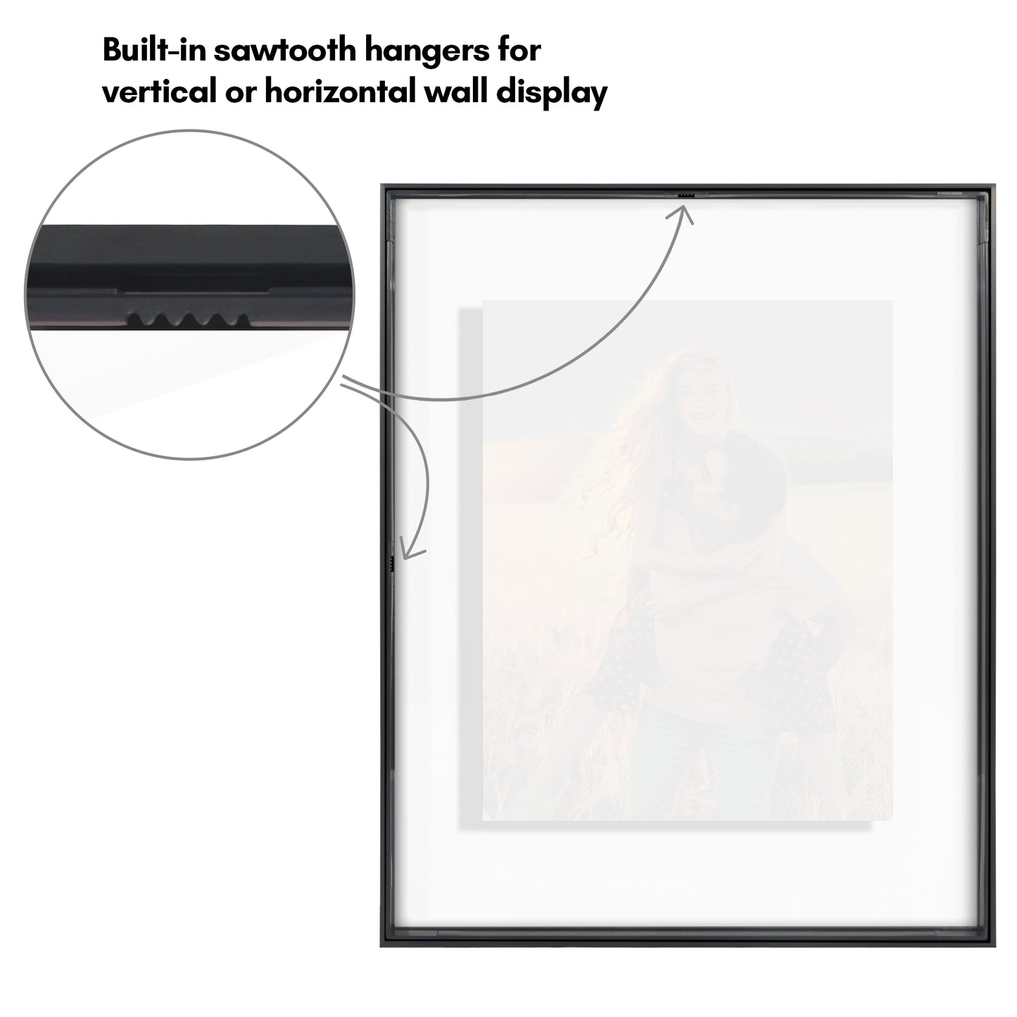 Aluminum Floating Frame | Set of 2 | Shatter-Resistant | Without Mat | Metal Molding - Americanflat