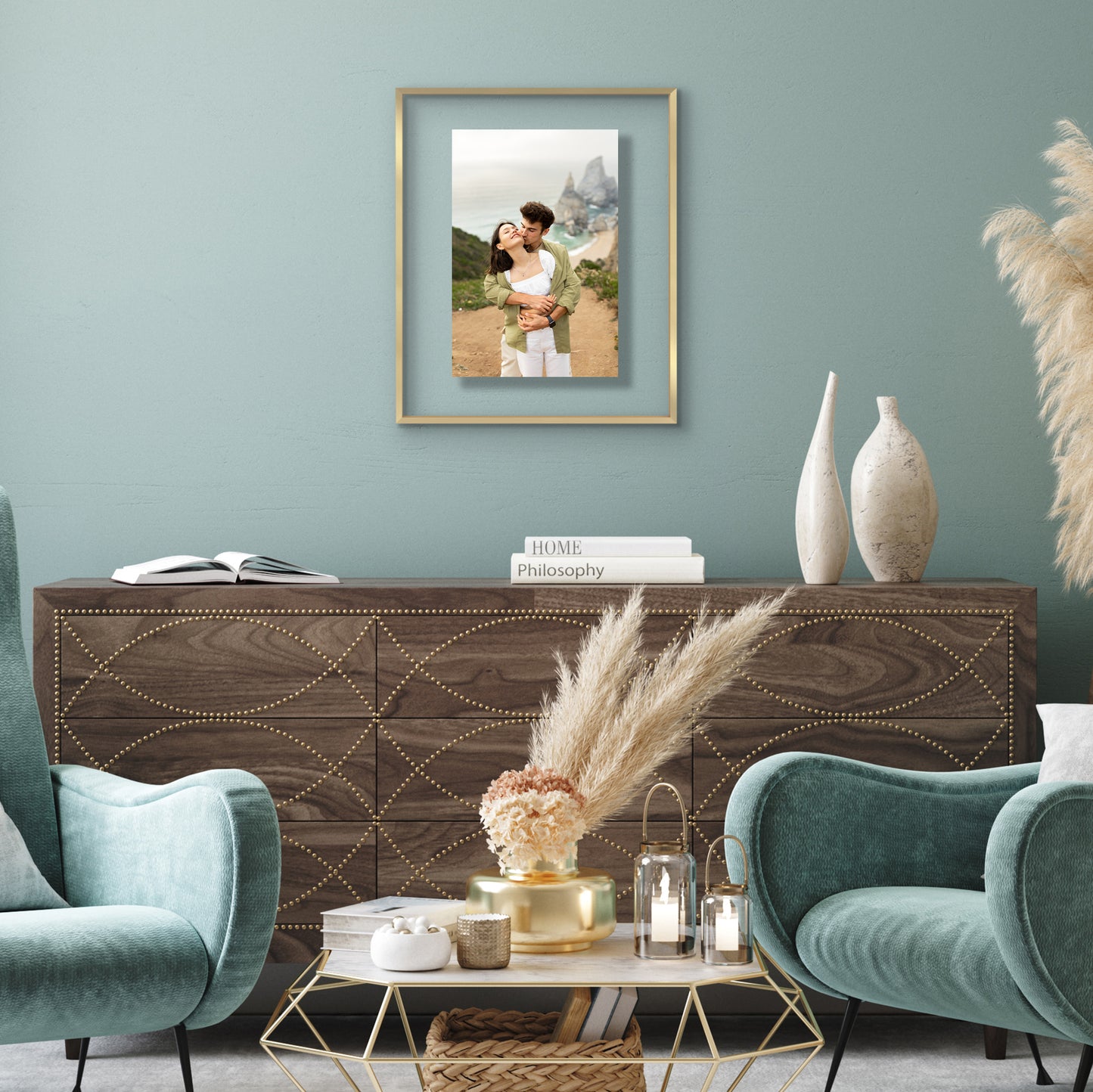 Aluminum Floating Frame | Shatter-Resistant | Without Mat | Metal Molding - Americanflat