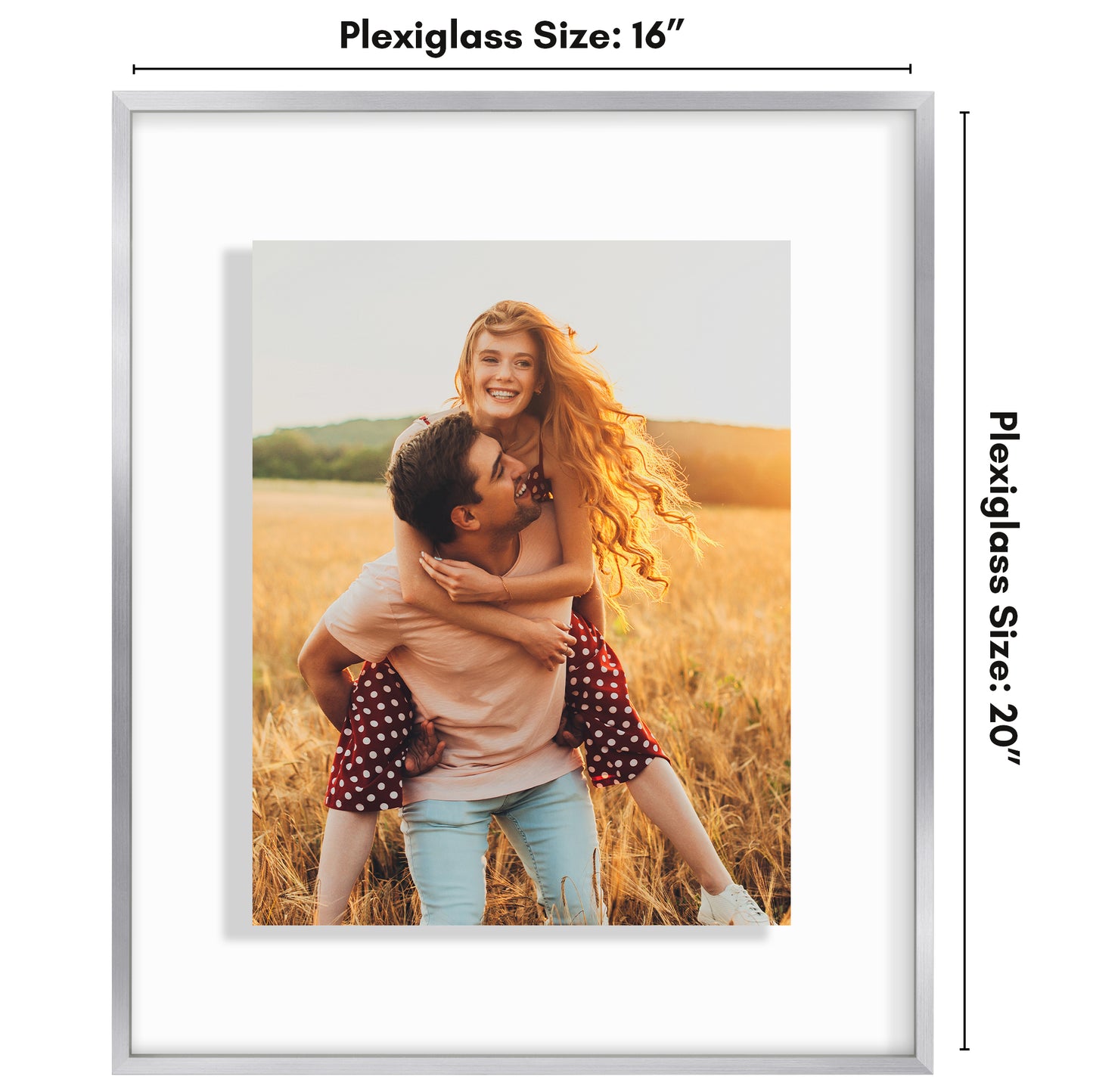 Aluminum Floating Frame | Shatter-Resistant | Without Mat | Metal Molding - Americanflat