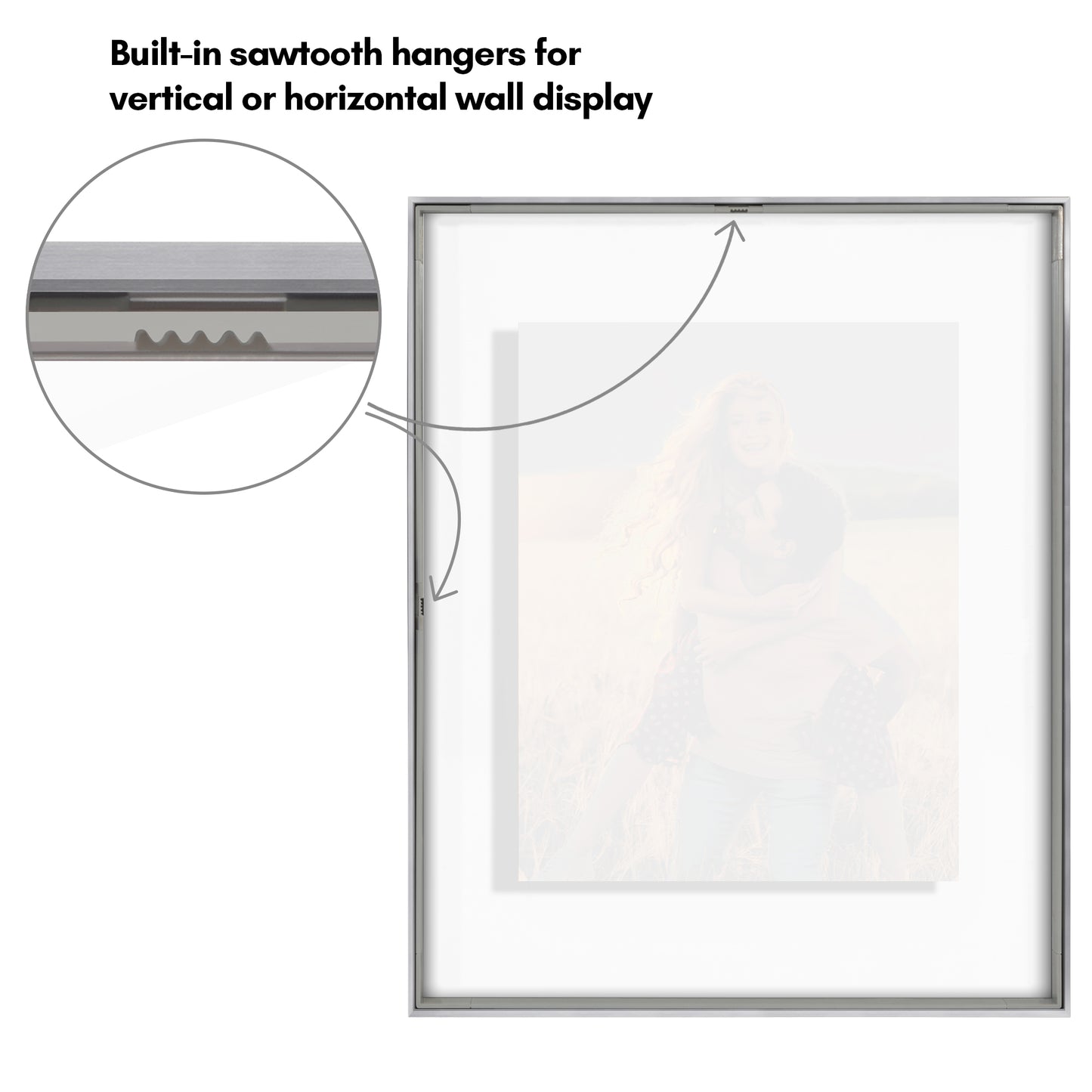 Aluminum Floating Frame | Shatter-Resistant | Without Mat | Metal Molding - Americanflat