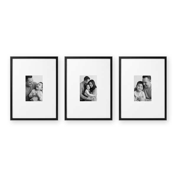 Americanflat Picture Frame with Mat | Set of 3 | Slim Molding