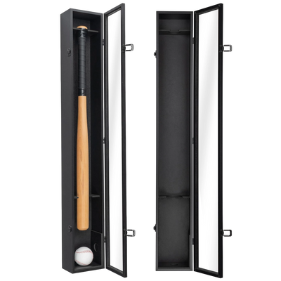 All-Star Engineered Wood Baseball Display Case — Bat & Baseball