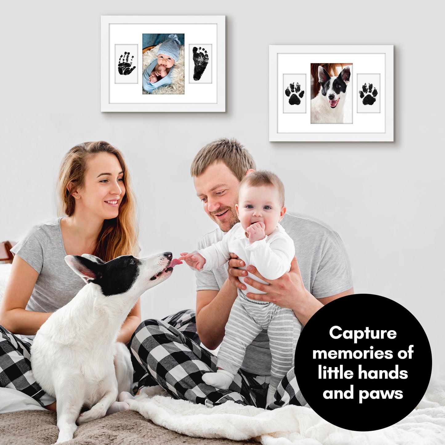 9x12 | Inkless Print Frame Kit  | 3-Opening Mat | Mess-Free Ink - Americanflat