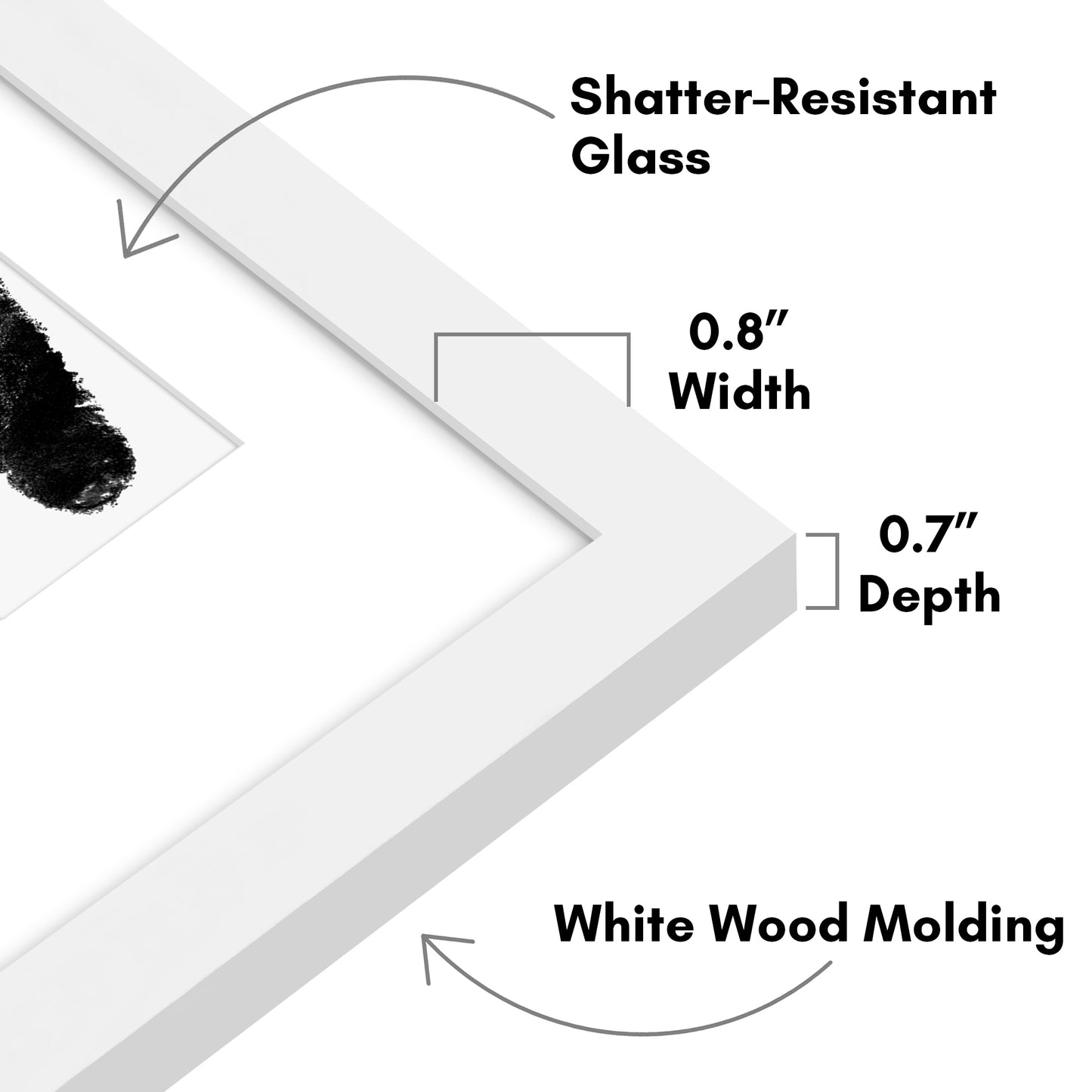 9x12 | Inkless Print Frame Kit  | 3-Opening Mat | Mess-Free Ink - Americanflat