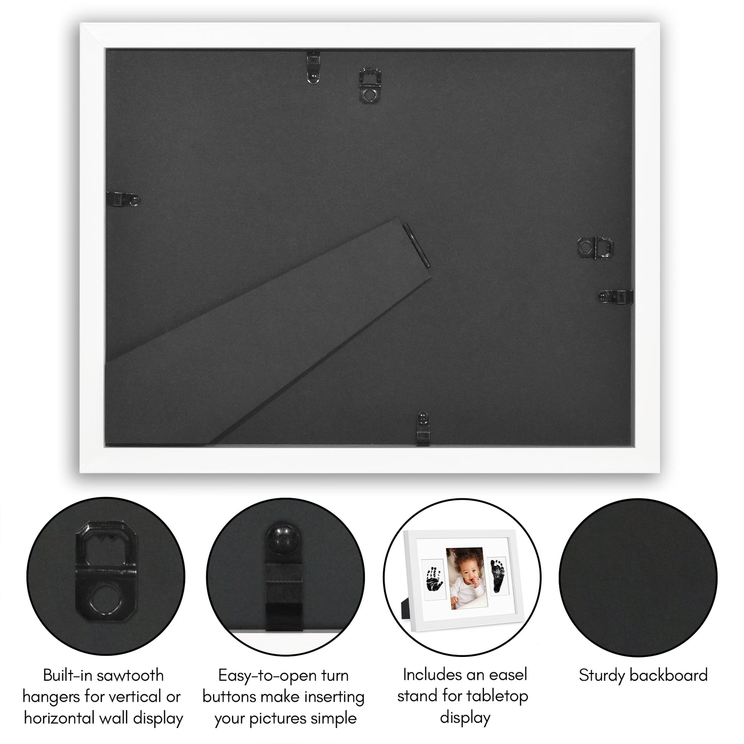 9x12 | Inkless Print Frame Kit  | 3-Opening Mat | Mess-Free Ink - Americanflat