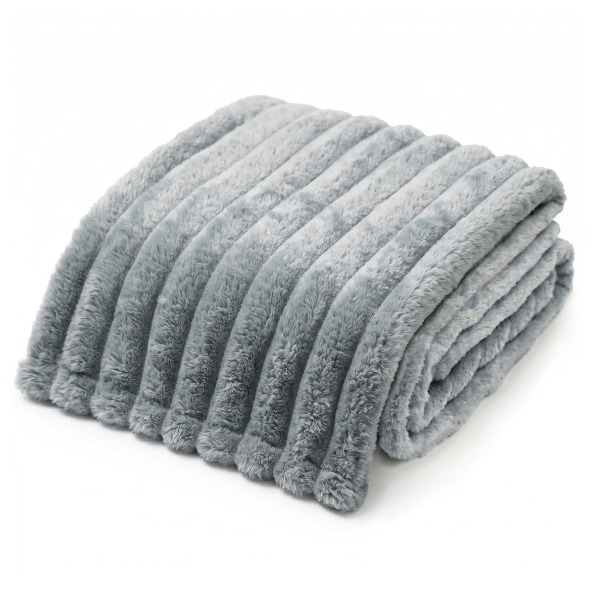 Americanflat 50x60 Faux Fur Throw Blanket - Soft and Breathable Throw Blanket for Couch, Bed, Chair - Gray Faux Fur Blankets Perfect for Home, Bedroom, or Outdoor Use