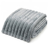 Americanflat 50x60 Faux Fur Throw Blanket - Soft and Breathable Throw Blanket for Couch, Bed, Chair - Gray Faux Fur Blankets Perfect for Home, Bedroom, or Outdoor Use