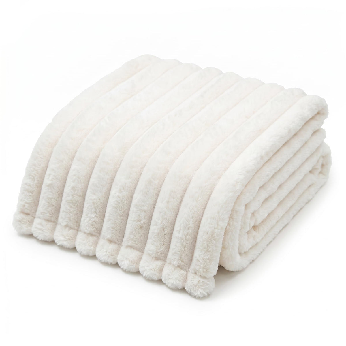 Americanflat 50x60 Faux Fur Throw Blanket - Soft and Breathable Throw Blanket for Couch, Bed, Chair - White Faux Fur Blankets Perfect for Home, Bedroom, or Outdoor Use