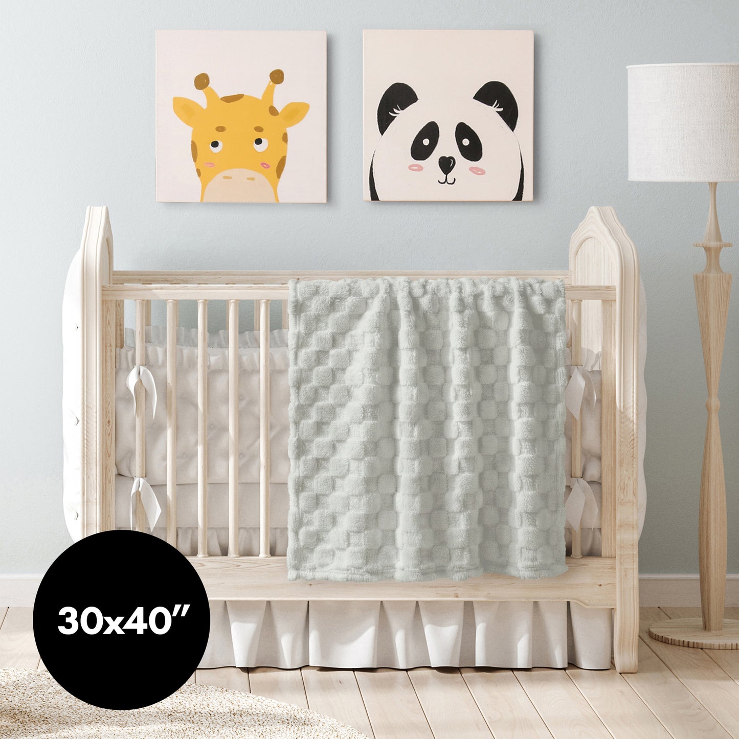 30x40 | Jacquard Fleece Throw Blanket | Light Gray | Soft and Breathable