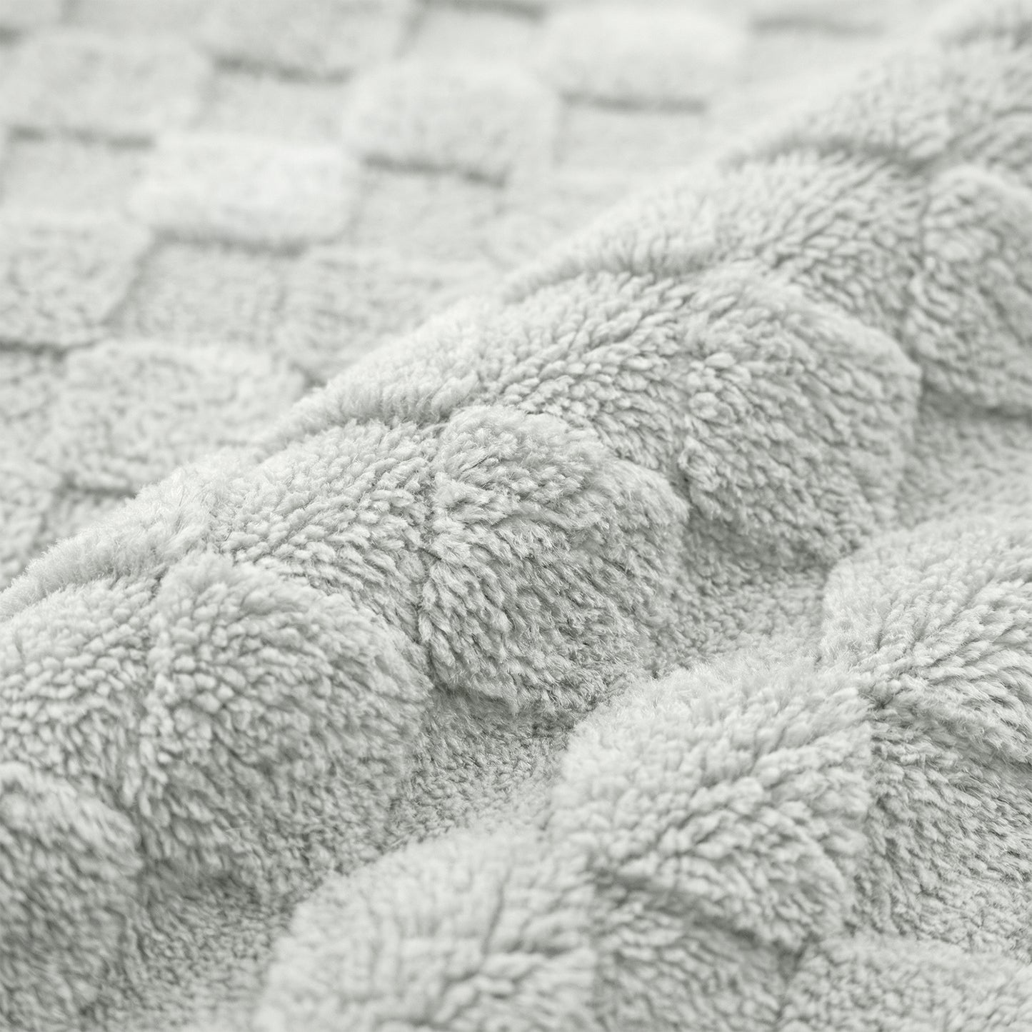30x40 | Jacquard Fleece Throw Blanket | Light Gray | Soft and Breathable