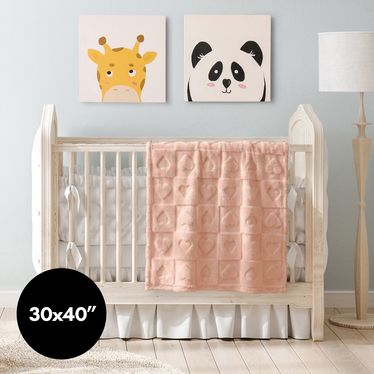 30x40 | Jacquard Fleece Throw Blanket | Pink | Soft and Breathable | Modern
