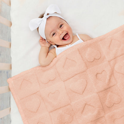 30x40 | Jacquard Fleece Throw Blanket | Pink | Soft and Breathable | Modern