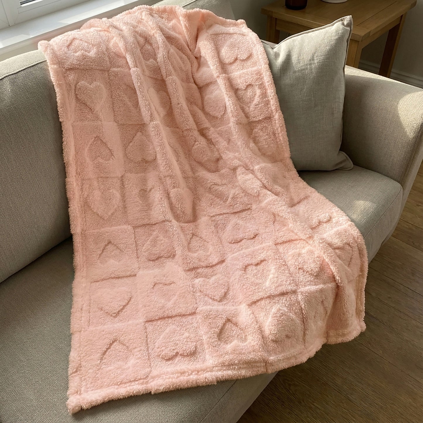 30x40 | Jacquard Fleece Throw Blanket | Pink | Soft and Breathable | Modern