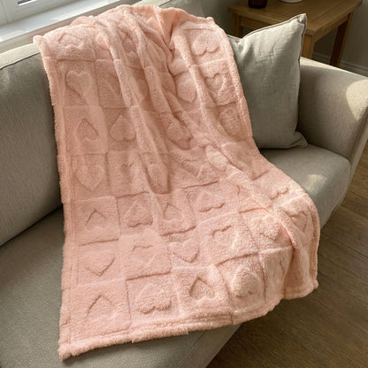 30x40 | Jacquard Fleece Throw Blanket | Pink | Soft and Breathable | Modern
