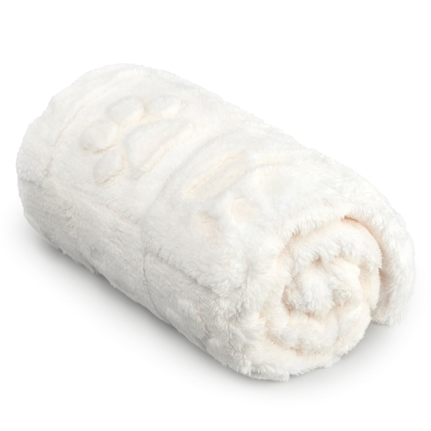 30x40 | Jacquard Fleece Throw Blanket | Cream | Soft and Breathable | Modern