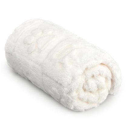 30x40 | Jacquard Fleece Throw Blanket | Cream | Soft and Breathable | Modern