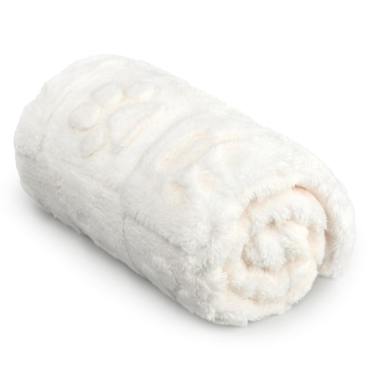 30x40 | Jacquard Fleece Throw Blanket | Cream | Soft and Breathable | Modern