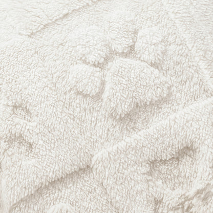 30x40 | Jacquard Fleece Throw Blanket | Cream | Soft and Breathable | Modern