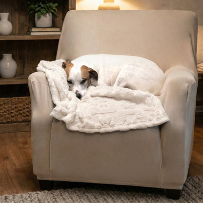 30x40 | Jacquard Fleece Throw Blanket | Cream | Soft and Breathable | Modern