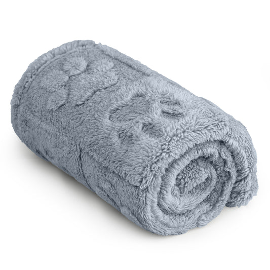 30x40 | Jacquard Fleece Throw Blanket | Gray | Soft and Breathable | Modern