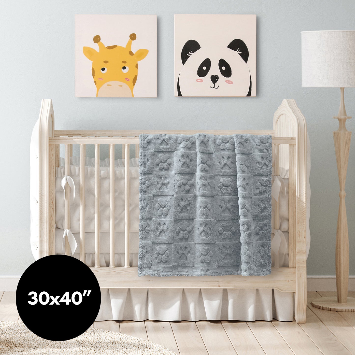 30x40 | Jacquard Fleece Throw Blanket | Gray | Soft and Breathable | Modern