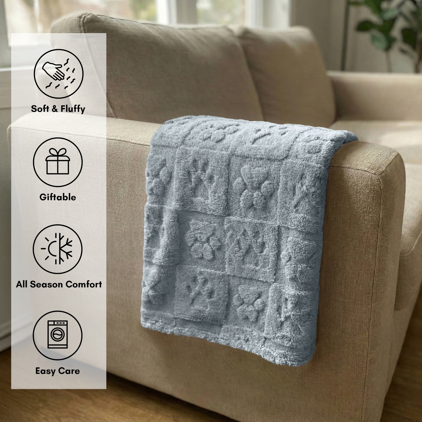 30x40 | Jacquard Fleece Throw Blanket | Gray | Soft and Breathable | Modern