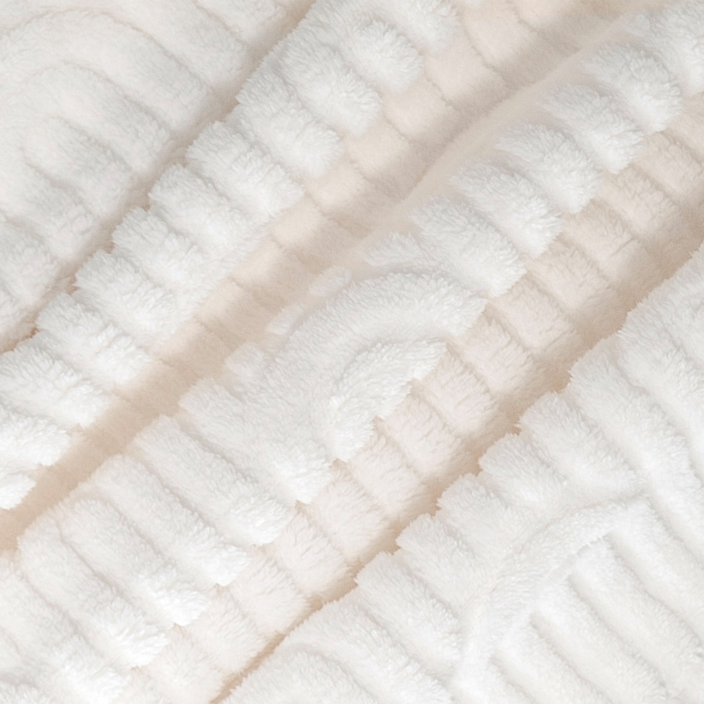 30x40 | Jacquard Fleece Throw Blanket | Cream | Soft and Breathable | Modern