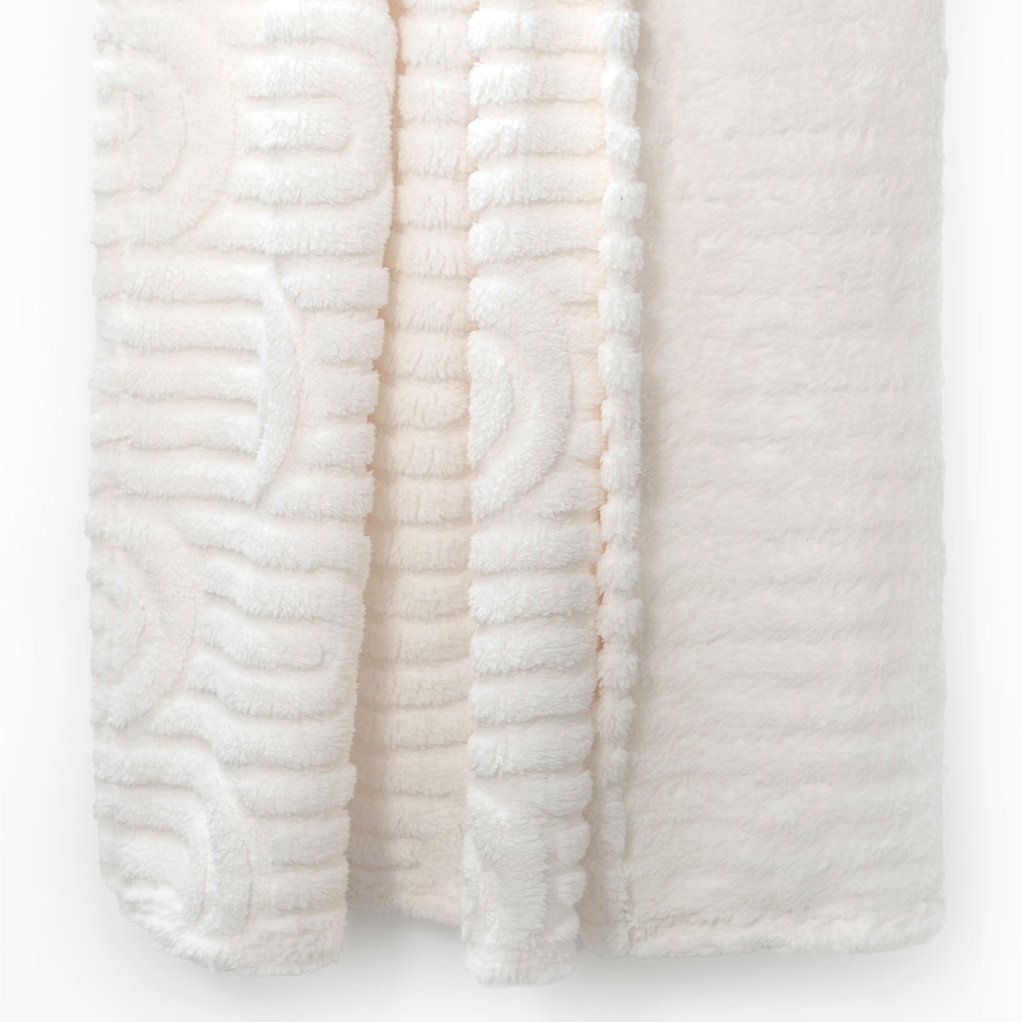 30x40 | Jacquard Fleece Throw Blanket | Cream | Soft and Breathable | Modern