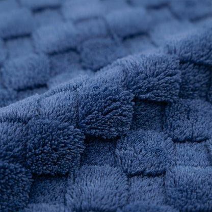 50x60 | Jacquard Fleece Throw Blanket | Blue | Soft and Breathable | Modern