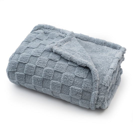 50x60 | Jacquard Fleece Throw Blanket | Gray | Soft and Breathable | Modern