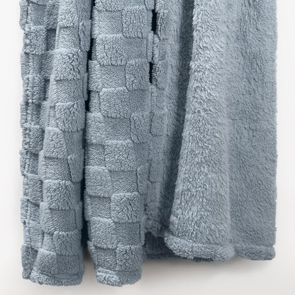 50x60 | Jacquard Fleece Throw Blanket | Gray | Soft and Breathable | Modern