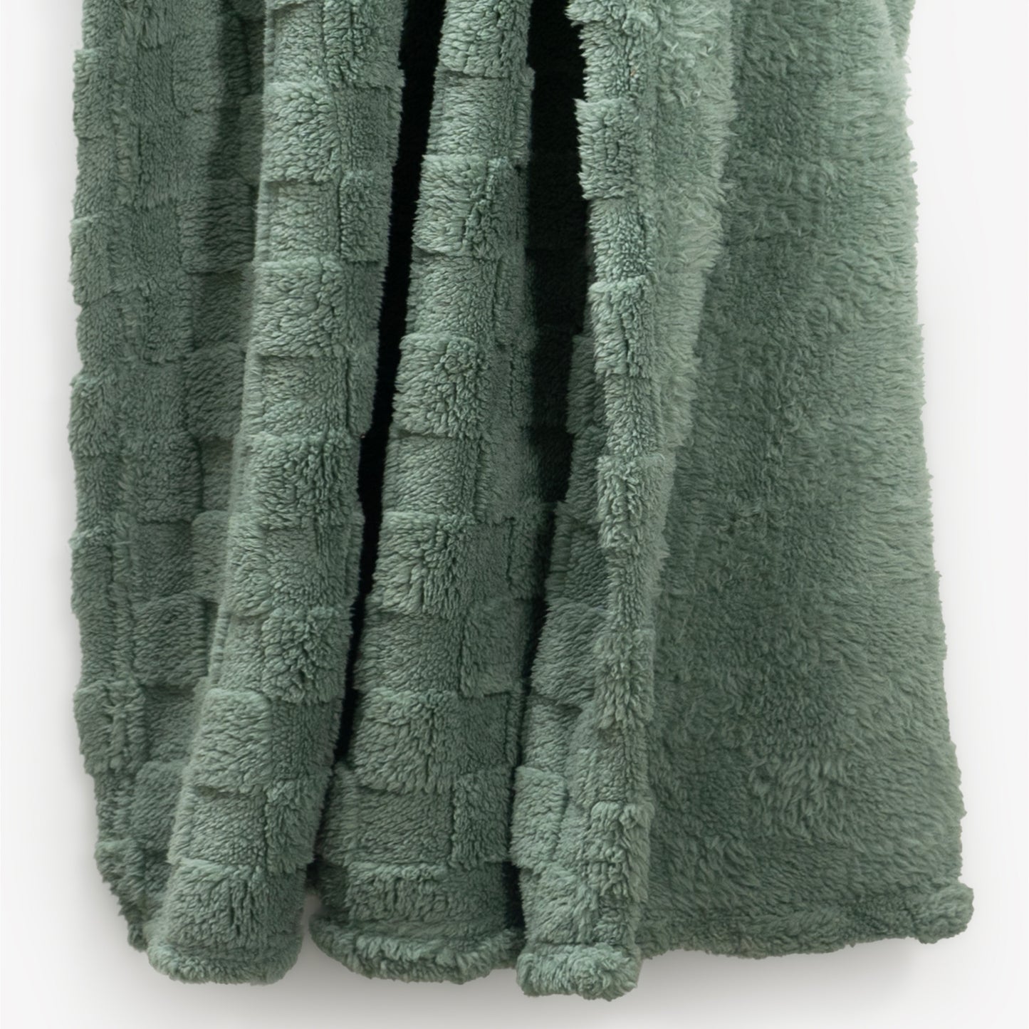 50x60 | Jacquard Fleece Throw Blanket | Green | Soft and Breathable | Modern