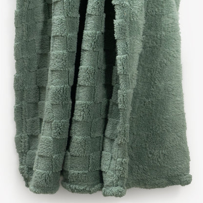 50x60 | Jacquard Fleece Throw Blanket | Green | Soft and Breathable | Modern