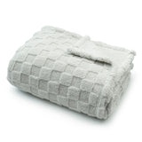 50x60 | Jacquard Fleece Throw Blanket | Light Gray | Soft and Breathable